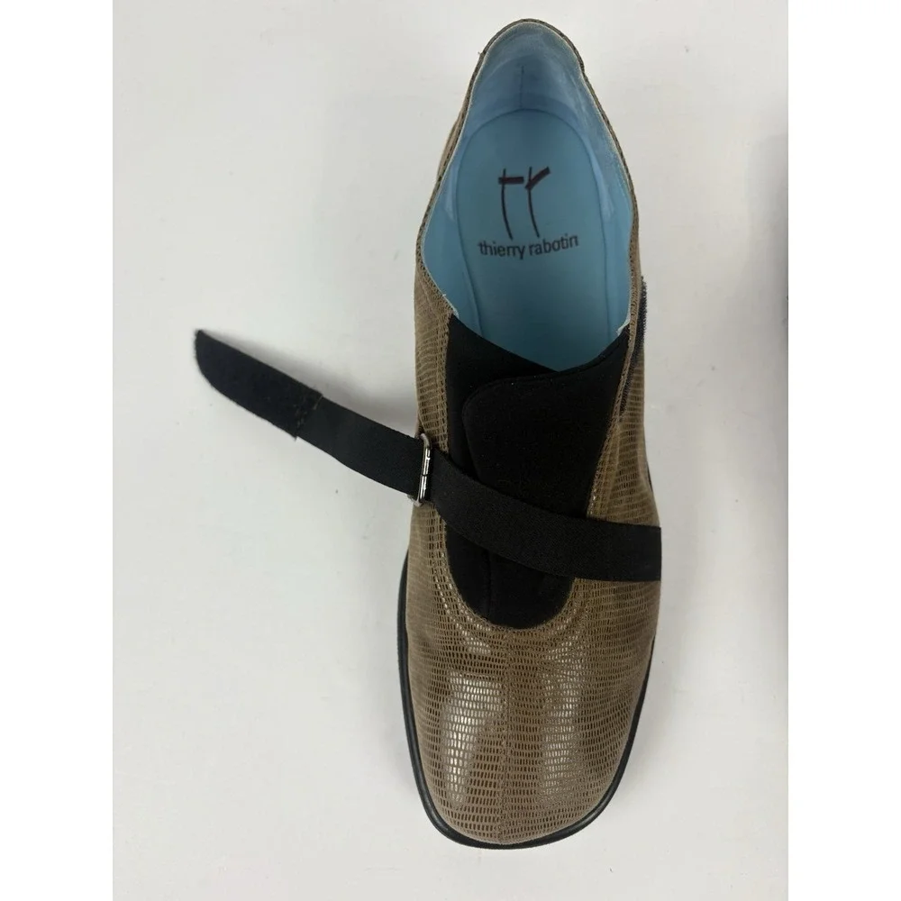 Thierry Rabotin Mens Metallic Tweed Slip-On Flats  US 10.5